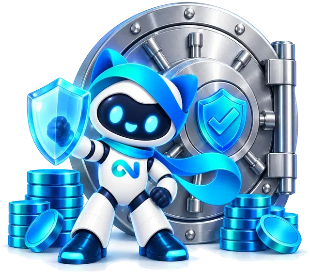 Now Cat guarding a bank vault with a shield